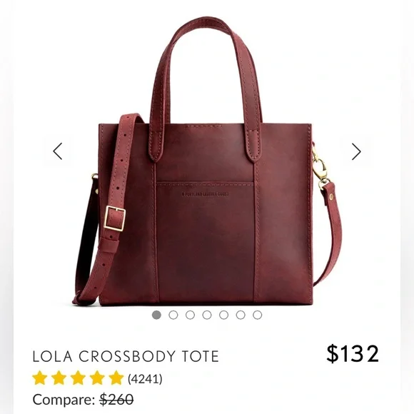 Portland leather goods Lola crossbody tote - Picture 1 of 7